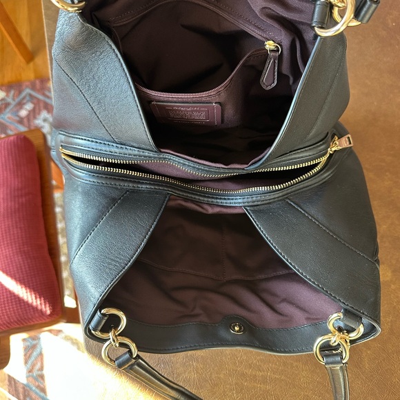 Coach Black Madison Phoebe Quilted Leather Chevron Shoulder Bag - Picture 6 of 15